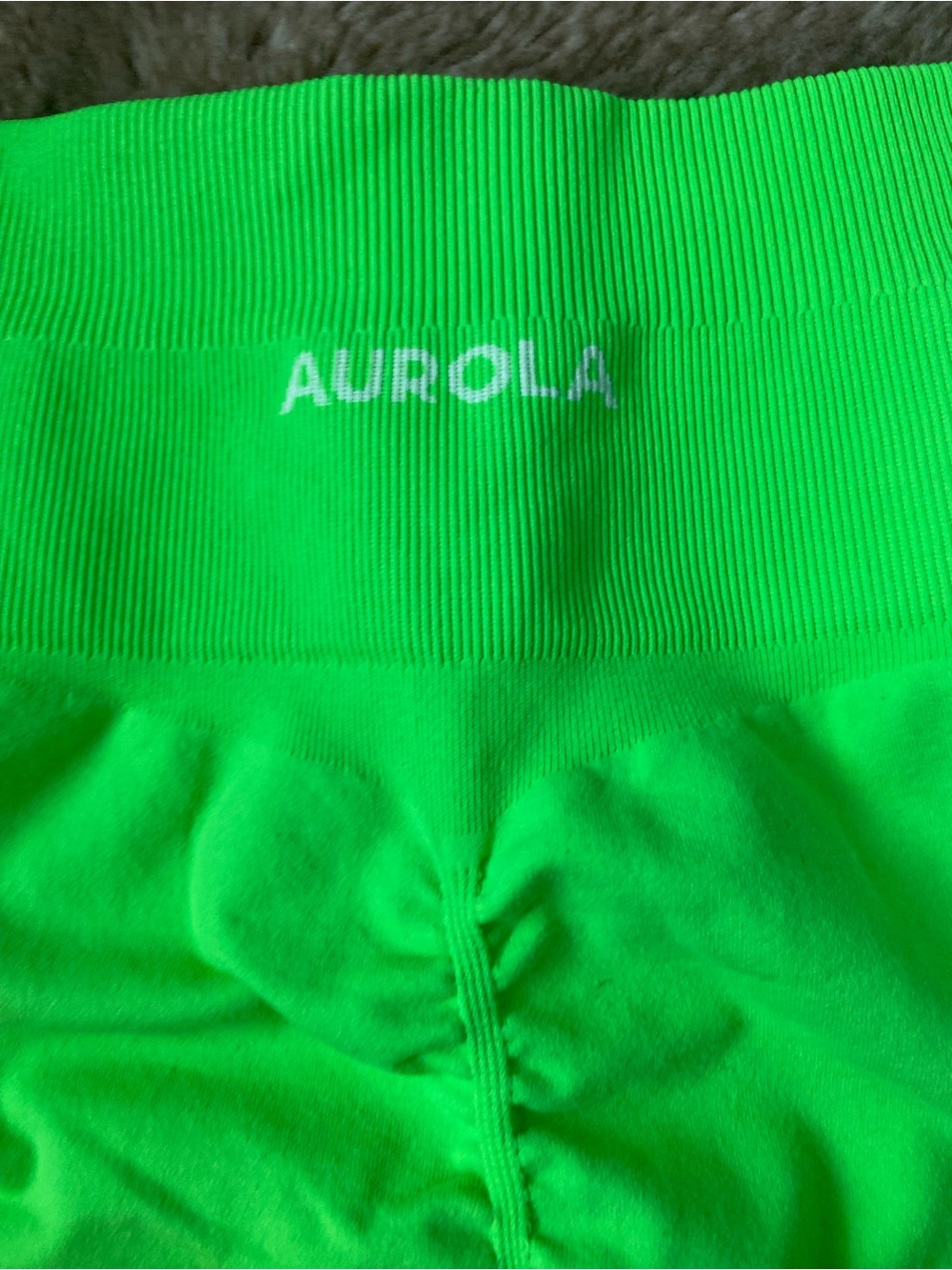 AUROLA Women's High-Waist Athletic Shorts - Neon Green & Hot Pink - Picture 3 of 8